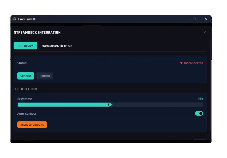 Elgato Stream Deck configurado para controlar TimerProBOX
