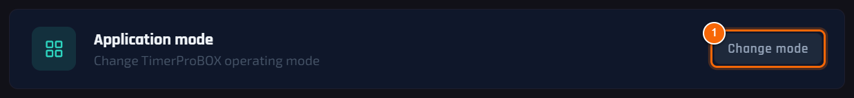 Changing the mode in the settings
