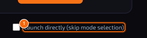 Start directly in the chosen mode