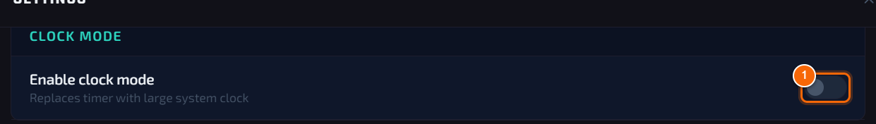 Turning on clock mode