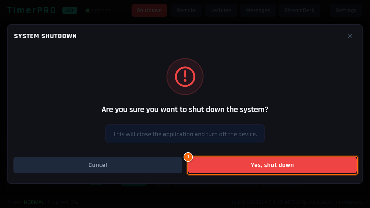 Shutting down